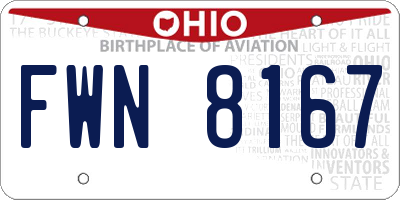 OH license plate FWN8167