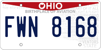 OH license plate FWN8168