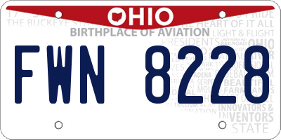 OH license plate FWN8228