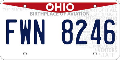 OH license plate FWN8246