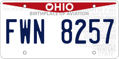 OH license plate FWN8257