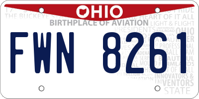 OH license plate FWN8261