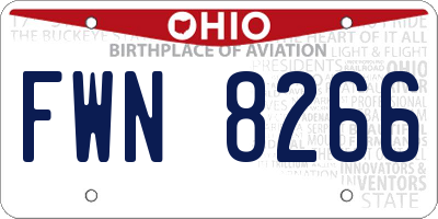 OH license plate FWN8266