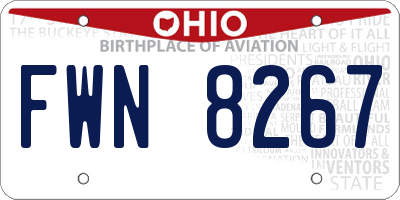 OH license plate FWN8267