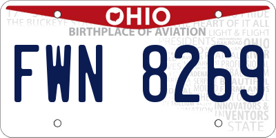 OH license plate FWN8269