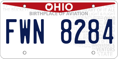 OH license plate FWN8284