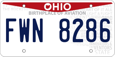 OH license plate FWN8286
