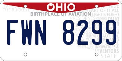 OH license plate FWN8299