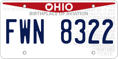 OH license plate FWN8322