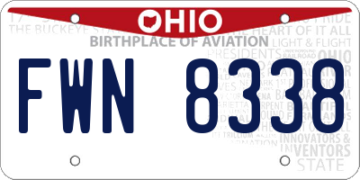 OH license plate FWN8338