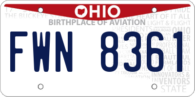 OH license plate FWN8361