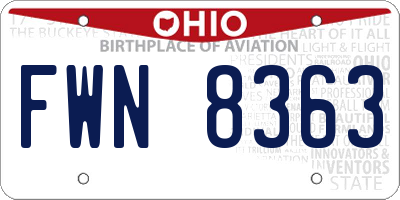OH license plate FWN8363
