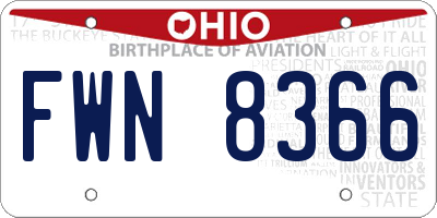 OH license plate FWN8366