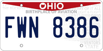 OH license plate FWN8386