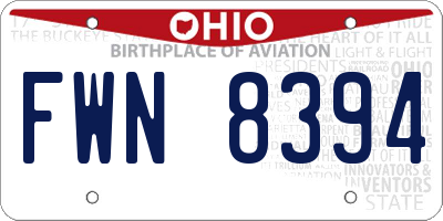 OH license plate FWN8394