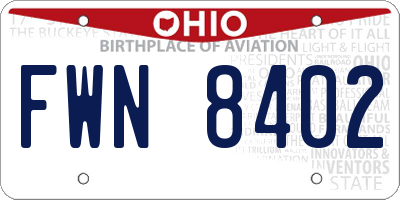 OH license plate FWN8402