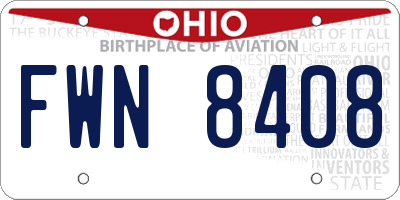 OH license plate FWN8408