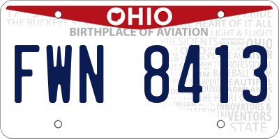 OH license plate FWN8413