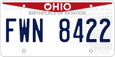 OH license plate FWN8422
