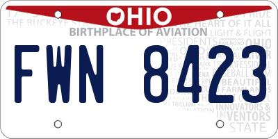 OH license plate FWN8423
