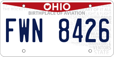 OH license plate FWN8426