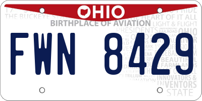 OH license plate FWN8429