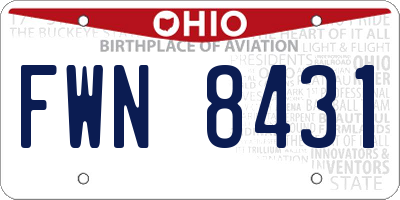OH license plate FWN8431