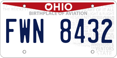 OH license plate FWN8432