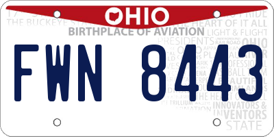 OH license plate FWN8443