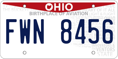 OH license plate FWN8456