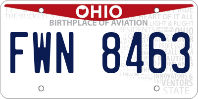 OH license plate FWN8463
