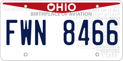 OH license plate FWN8466