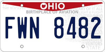 OH license plate FWN8482