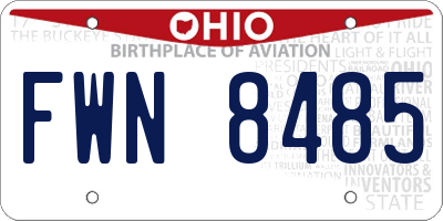 OH license plate FWN8485
