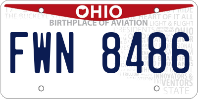 OH license plate FWN8486