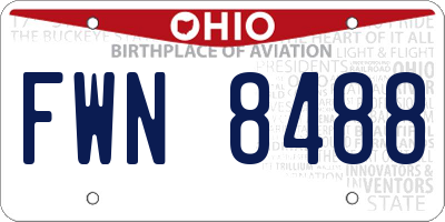 OH license plate FWN8488
