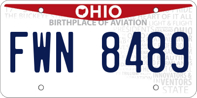 OH license plate FWN8489