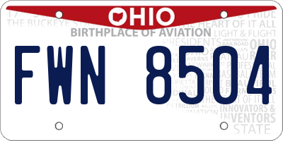 OH license plate FWN8504