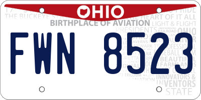 OH license plate FWN8523
