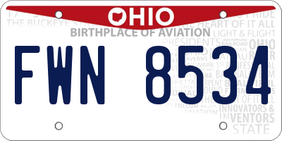 OH license plate FWN8534