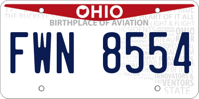 OH license plate FWN8554