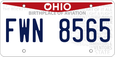 OH license plate FWN8565