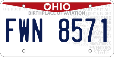 OH license plate FWN8571