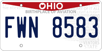 OH license plate FWN8583
