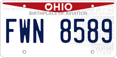OH license plate FWN8589
