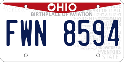 OH license plate FWN8594