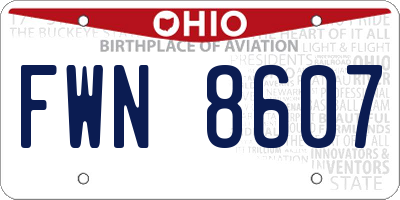 OH license plate FWN8607