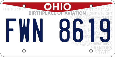 OH license plate FWN8619