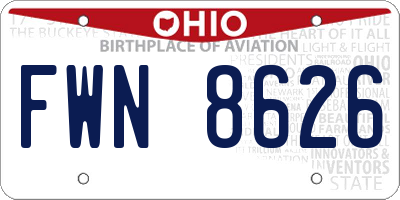 OH license plate FWN8626