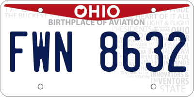 OH license plate FWN8632